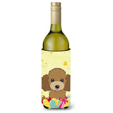 Caroline'S Treasures Bb1938Literk Chocolate Brown Poodle Easter Egg Hunt Wine Bottle Hugger Koozie, 750Ml, Multicolor,
