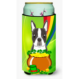 Caroline'S Treasures Bb1947Tbc Boston Terrier St. Patrick'S Day Tall Boy Hugger Koozie, Multicolor