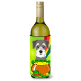 Caroline'S Treasures Bb1950Literk Schnauzer St. Patrick'S Day Wine Bottle Hugger Koozie, 750Ml, Multicolor