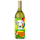 Caroline'S Treasures Bb1954Literk Dalmatian St. Patrick'S Day Wine Bottle Hugger Koozie, 750Ml, Multicolor