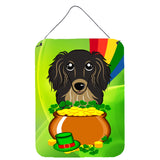 Caroline'S Treasures Longhair Black And Tan Dachshund St. Patrick'S Day Wall Or Door Hanging Prints Bb1957Ds1216, 16Hx12W, Mul