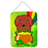 Caroline'S Treasures Longhair Red Dachshund St. Patrick'S Day Wall Or Door Hanging Prints Bb1958Ds1216, 16Hx12W, Multicolor