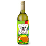 Caroline'S Treasures Bb1964Literk White English Bulldog St. Patrick'S Day Wine Bottle Hugger Koozie, 750Ml, Multicolor