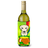 Caroline'S Treasures Bb1966Literk Yellow Labrador St. Patrick'S Day Wine Bottle Hugger Koozie, 750Ml, Multicolor