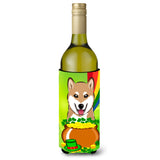 Caroline'S Treasures Bb1969Literk Shiba Inu St. Patrick'S Day Wine Bottle Hugger Koozie, 750Ml, Multicolor