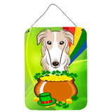 Caroline'S Treasures Borzoi St. Patrick'S Day Wall Or Door Hanging Prints Bb1972Ds1216, 16Hx12W, Multicolor