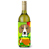 Caroline'S Treasures Bb1983Literk Beagle St. Patrick'S Day Wine Bottle Hugger Koozie, 750Ml, Multicolor