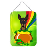 Caroline'S Treasures Min Pin St. Patrick'S Day Wall Or Door Hanging Prints Bb1984Ds1216, 16Hx12W, Multicolor