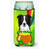 Caroline'S Treasures Bb1985Tbc Border Collie St. Patrick'S Day Tall Boy Hugger Koozie, Multicolor