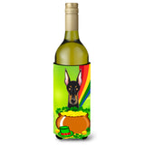 Caroline'S Treasures Bb1989Literk Doberman St. Patrick'S Day Wine Bottle Hugger Koozie, 750Ml, Multicolor