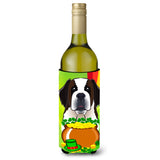 Caroline'S Treasures Bb1990Literk Saint Bernard St. Patrick'S Day Wine Bottle Hugger Koozie, 750Ml, Multicolor
