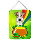 Caroline'S Treasures Wire Haired Fox Terrier St. Patrick'S Day Wall Or Door Hanging Prints Bb1991Ds1216, 16Hx12W, Multicolor