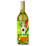 Caroline'S Treasures Bb1991Literk Wire Haired Fox Terrier St. Patrick'S Day Wine Bottle Hugger Koozie, 750Ml, Multicol