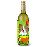 Caroline'S Treasures Bb1992Literk Papillion St. Patrick'S Day Wine Bottle Hugger Koozie, 750Ml, Multicolor