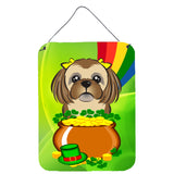 Caroline'S Treasures Chocolate Brown Shih Tzu St. Patrick'S Day Wall Or Door Hanging Prints Bb1993Ds1216, 16Hx12W, Multicolor,