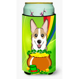 Caroline'S Treasures Bb1997Tbc Sable Corgi St. Patrick'S Day Tall Boy Hugger Koozie, Multicolor