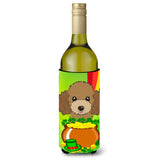 Caroline'S Treasures Bb2000Literk Chocolate Brown Poodle St. Patrick'S Day Wine Bottle Hugger Koozie, 750Ml, Multicolo