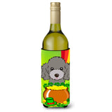 Caroline'S Treasures Bb2003Literk Silver Gray Poodle St. Patrick'S Day Wine Bottle Hugger Koozie, 750Ml, Multicolor