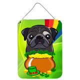 Caroline'S Treasures Black Pug St. Patrick'S Day Wall Or Door Hanging Prints Bb2007Ds1216, 16Hx12W, Multicolor