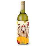 Caroline'S Treasures Bb2010Literk Yorkie Yorkshire Terrier Thanksgiving Wine Bottle Hugger Koozie, 750Ml, Multicolor