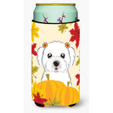 Caroline'S Treasures Bb2014Tbc Maltese Thanksgiving Tall Boy Hugger Koozie, Multicolor