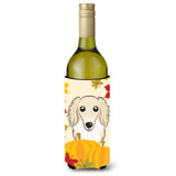 Caroline'S Treasures Bb2018Literk Longhair Crme Dachshund Thanksgiving Wine Bottle Hugger Koozie, 750Ml, Multicolor
