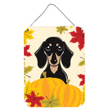 Caroline'S Treasures Smooth Black And Tan Dachshund Thanksgiving Wall Or Door Hanging Prints Bb2021Ds1216, 16Hx12W, Multicolor