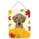 Caroline'S Treasures Wirehaired Dachshund Thanksgiving Wall Or Door Hanging Prints Bb2039Ds1216, 16Hx12W, Multicolor
