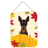 Caroline'S Treasures Min Pin Thanksgiving Wall Or Door Hanging Prints Bb2046Ds1216, 16Hx12W, Multicolor