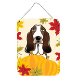Caroline'S Treasures Basset Hound Thanksgiving Wall Or Door Hanging Prints Bb2049Ds1216, 16Hx12W, Multicolor