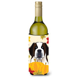 Caroline'S Treasures Bb2052Literk Saint Bernard Thanksgiving Wine Bottle Hugger Koozie, 750Ml, Multicolor