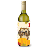 Caroline'S Treasures Bb2055Literk Chocolate Brown Shih Tzu Thanksgiving Wine Bottle Hugger Koozie, 750Ml, Multicolor