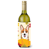 Caroline'S Treasures Bb2060Literk Red Corgi Thanksgiving Wine Bottle Hugger Koozie, 750Ml, Multicolor