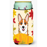Caroline'S Treasures Bb2060Tbc Red Corgi Thanksgiving Tall Boy Hugger Koozie, Multicolor