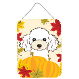 Caroline'S Treasures White Poodle Thanksgiving Wall Or Door Hanging Prints Bb2063Ds1216, 16H X 12W, Multicolor