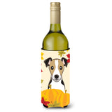 Caroline'S Treasures Bb2067Literk Jack Russell Terrier Thanksgiving Wine Bottle Hugger Koozie, 750Ml, Multicolor