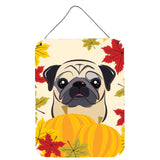 Caroline'S Treasures Fawn Pug Thanksgiving Wall Or Door Hanging Prints Bb2068Ds1216, 16Hx12W, Multicolor