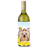 Caroline'S Treasures Bb2072Literk Yorkie Yorkshire Terrier Summer Beach Wine Bottle Hugger Koozie, 750Ml, Multicolor