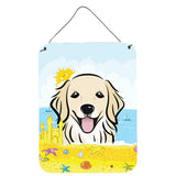 Caroline'S Treasures Golden Retriever Summer Beach Wall Or Door Hanging Prints Bb2073Ds1216, 16Hx12W, Multicolor