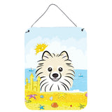 Caroline'S Treasures Pomeranian Summer Beach Wall Or Door Hanging Prints Bb2075Ds1216, 16Hx12W, Multicolor