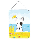 Caroline'S Treasures Bull Terrier Summer Beach Wall Or Door Hanging Prints Bb2077Ds1216, 16Hx12W, Multicolor