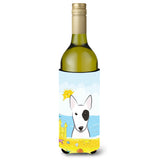 Caroline'S Treasures Bb2077Literk Bull Terrier Summer Beach Wine Bottle Hugger Koozie, 750Ml, Multicolor