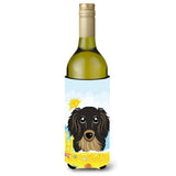 Caroline'S Treasures Bb2081Literk Longhair Black And Tan Dachshund Summer Beach Wine Bottle Hugger Koozie, 750Ml, Mult