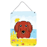 Caroline'S Treasures Longhair Red Dachshund Summer Beach Wall Or Door Hanging Prints Bb2082Ds1216, 16Hx12W, Multicolor