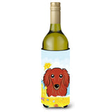 Caroline'S Treasures Bb2082Literk Longhair Red Dachshund Summer Beach Wine Bottle Hugger Koozie, 750Ml, Multicolor