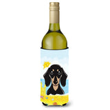 Caroline'S Treasures Bb2083Literk Smooth Black And Tan Dachshund Summer Beach Wine Bottle Hugger Koozie, 750Ml, Multic