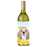 Caroline'S Treasures Bb2084Literk Cocker Spaniel Summer Beach Wine Bottle Hugger Koozie, 750Ml, Multicolor