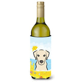 Caroline'S Treasures Bb2090Literk Yellow Labrador Summer Beach Wine Bottle Hugger Koozie, 750Ml, Multicolor