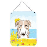 Caroline'S Treasures Borzoi Summer Beach Wall Or Door Hanging Prints Bb2096Ds1216, 16Hx12W, Multicolor