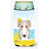 Caroline'S Treasures Bb2096Tbc Borzoi Summer Beach Tall Boy Hugger Koozie, Multicolor